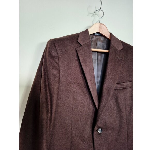 Black Brown 1826 100% Cashmere Blazer, Sz 42L Two Button Brown Sport Coat - Picture 4 of 16